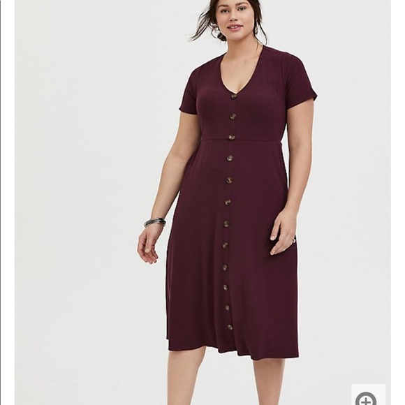 torrid Dresses & Skirts - TORRID Ribbed knit button midi dress with pockets